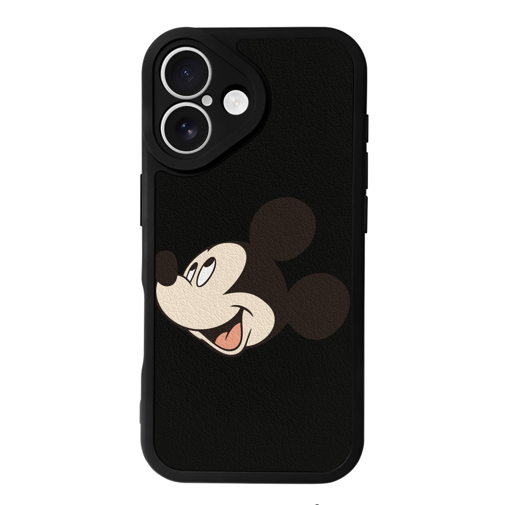 （画像用） ミッキーマウス Mickey Mouse 【iPhone 16シリーズ対応】シリコンスマホケース（レザー調） 材質：シリコン
